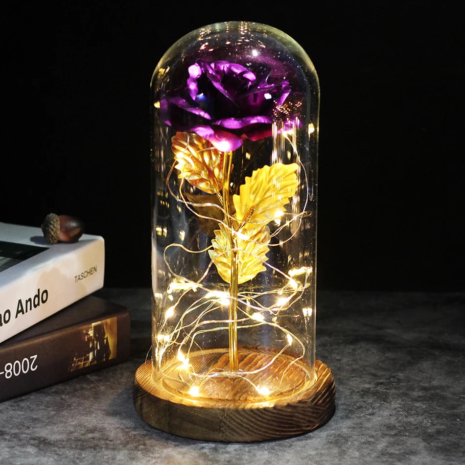 Mother's Day Gift for Her - Rose in Glass Dome Beauty and The Beast Rose - Rose in a Glass Mom Gifts Birthday Gifts Wedding Anniversary Decorations - Glass Rose | Rose with Dome