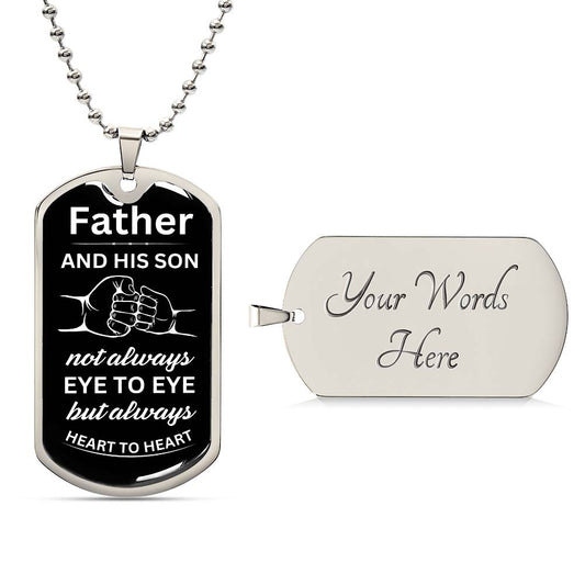 Dog Tags | Father and Son Heart To Heart White