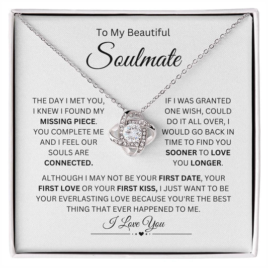 To My Soulmate | Love Knot Necklace (Yellow & White Gold Variants)