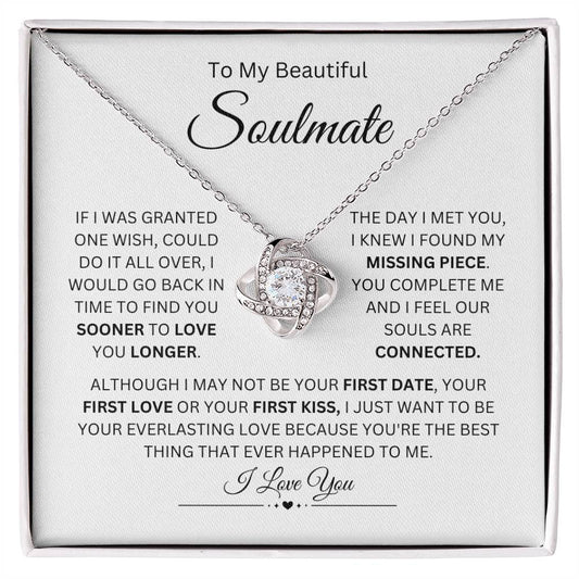To My Soulmate | Love Knot Necklace (Yellow & White Gold Variants)