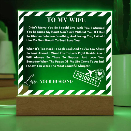 To My Wife | Acrylic Square Plaque